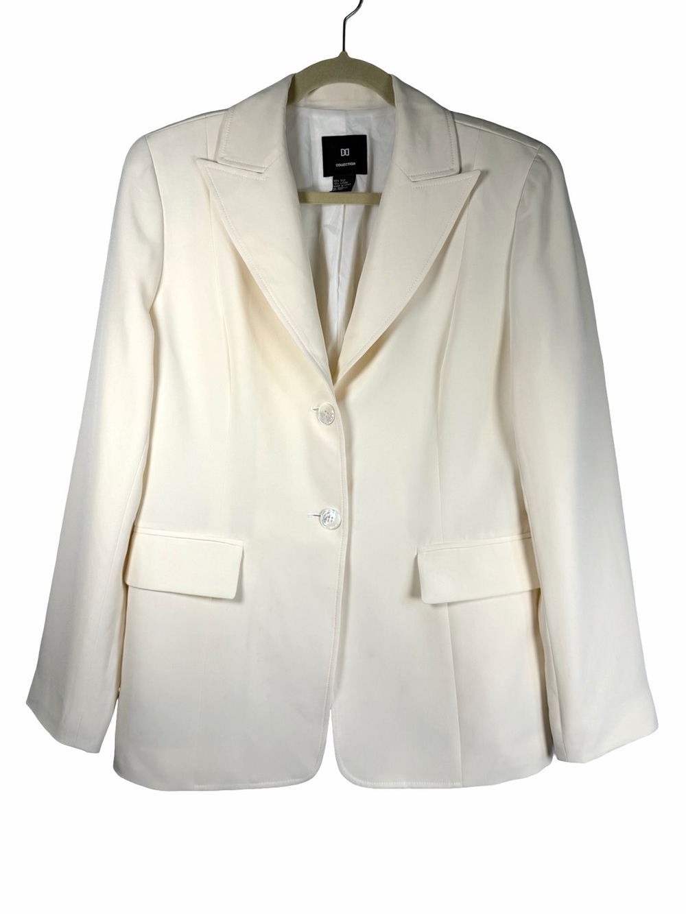DD Collection NWT Tailored Cream Ivory Silk Blend Blazer Jacket Size 10